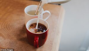 Les scientifiques ont découvert que boire une tasse de café ou de thé chaque jour peut réduire le risque de souffrir d'accidents vasculaires cérébraux et de démence (stock image)